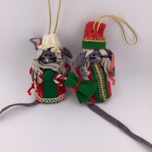 Vintage Christmas Mouse Ornaments